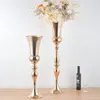 65cm to 110cm)Nordic Antique Gold Metal Flower Vase Urn Creative Floor Trumpet Vases Luxury Wedding Minimalist Centerpieces Pedestal Vases