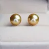 Dangle Earrings Stunning 5-5.5mm Real Natural South Sea Golden Round Pearl Sterling Silver 925 For Women