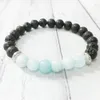 SN1064 Högkvalitativ vulkanisk lava Aquamarine Armband Fashion Natural Stone Mens Armband Ny design Yoga Armband