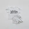 Bébé Unsiex mode t-shirt polyvalent Boutique garçons enfants doux hauts amples simples Shorts 2023 fille enfant en bas âge Sport ensemble 240314