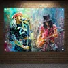 Rock Metal Muziek Tapijt Muur Grafiek Hip Hop Reggae Muur Kunst Posters Decoratieve Banner Muur Hangende Vlag met 4 doorvoertules Bar Cafe Garage Man Cave Home Decor