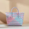 Nueva cesta de verduras PP DIY Compañero de mano para mujer Bolsa tejida hecha a mano Bolsa de compras de gran capacidad Bolsa de playa Regalo de mano 240315