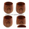 Bicchieri da vino Tazza in legno di giuggiola Primitivo fatto a mano in legno di abete rosso naturale Colazione Birra Latte Bicchieri Tè verde Yerba Mate Tazze Drop D Dh75Q