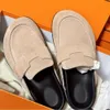 Scarpe in vera pelle di alta edizione con suola spessa casual Baotou metà per le donne che indossano pantofole pigre Boken del secondo zio con fondo piatto