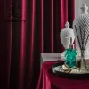 Tende Tende americane per soggiorno Sala da pranzo Camera da letto Importata Velluto di alta qualità Retro Stage Vino Rosso Sala espositiva Sfondo