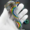 Tubi da cucchiaio in vetro Strisce colorate Cucchiaio da pipa in vetro Tubi da fumo Tubi da cucchiaio a mano Vetro inebriante Arcobaleno Accessori per fumatori 10 colori LL