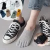 Men's Socks Pure Cotton Toe Mesh Hollow No Show Sweat-absorbing Boat Sock Ankle Short Breathable Five Finger