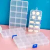 Bouteilles de rangement, organisateur artisanal 1 pièce, boîtes à bijoux en plastique transparentes à 15 grilles réglables, boîte d'emballage de perles