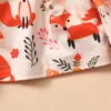 Set di abbigliamento Bambino Bambini Stampa floreale di cartoni animati Peplo Top Pantaloni Arco Fasce per capelli Abiti Vestiti per ragazza 4t