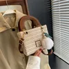 Beach Bags Summer Grass Woven Bag Fashionable Colored Handheld Forest Series One Shoulder Crossbody Small Square Women's