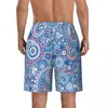 Men's Shorts Summer Board Males Floral Paisley Sports Surf Blue Traditional Beach Stylish Breathable Swimming Trunks Large Size