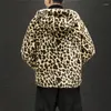 Herrjackor dybzacq mode varm kärlek vinterjacka män kappa kvinna huva faux päls leopard casual smal parka s-3xl