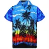 Sommer-Herrenhemd mit Hawaii-Digitaldruck, kurzärmeliges Revers, 3D-gedrucktes Hemd