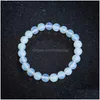 Perles 8mm Crystal Moonstone Strands Bracelets faits à la main pour femmes fille hommes réglable charme yoga bijoux accessoires de mode Drop Deli Dh9Uw
