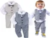 Baby Formal Suit Toddler Wedding Tuxedo niemowlę dżentelmen chrztu strój urodzinowy strój zimowy długie rękaw 3PCS231E2158143