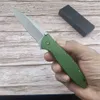 Tactical Green/Orange Leek 1660 Folding Knife 8Cr13Mov Blade Stainless Steel Handle Flipper Assisted Pocket Knife With Belt Clip Everyday Carry For Hunting Camping