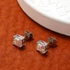 Серьги TBCYD 2CT D VVS1 Asscher Cut для женщин, серебро S925, классические серьги-гвоздики с 4 зубцами, сверкающие ювелирные изделия 240227