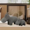 Hars Hippo Vader en Zoon Set Ornament voor Huis Decoratief Sculptuur Standbeeld van Woonkamer Kantoor Slaapkamer 240301