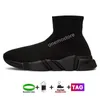 Designer Speed ​​1.0 2.0 Sock Shoes Homens Mulheres Graffiti Branco Preto Vermelho Bege Rosa Clear Sole Lace-up Neon Amarelo Meias Velocidades Runner Trainers GDSG4S64
