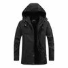 Giacche da uomo Uomo in pile caldo uomo uomo Parka con cappuccio cappotti invernali lunghi capispalla militare piumino casual 4XL