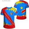 Men's T-Shirts Democratic Republic Of Congo Country Flag 3D Graphic Printed T Shirts For Men Summer Casual Short Slve O Neck Tshirt Clothing Y240321