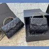 19 Series Dual Handle Luxury Handbag Stylish Womens Shoulder Bag Leather Diamond Gold Hardware Metal Buckle Matelasse Chain Crossbody Bags Makeup Bags Purse 15 19cm