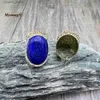 Clusterringe 10 Stück große ovale Form natürlicher Lapislazuli-Stein verstellbarer Ring für Frauen MY230434 L240315