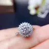 Bagues de cluster USPS Dropship 1CT Moissanite naturelle 925 Sterling Silver Solitaire Bague pour femmes rondes bijoux de mariage certifié offert