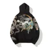 Yokosuka Heavy Industries Double Dragon Embroidery Chinese Style Vermilion Bird Totem Men's Hooded Sweater Personalized Small and Trendy Brand Coat