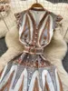 カジュアルドレスヴィンテージコートスタイル印刷された女性の春vネックの袖なしシングル胸肉ロングホリデーパーティーベスティドスローブ