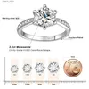 Bagues de cluster JewelryPalace Moissanite D Couleur 0,5ct 1ct 1,5ct 2ct 3ct Rond S925 Bague de fiançailles de mariage en argent sterling pour femmes L240315