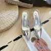 Designerkleding schoenen mode loafer sandaal slingback hoge hakken veters ondiep gesneden schoenen sandalen halfhoge hak lederen puntige neus sandalen slingbacks pomp