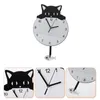 Wall Clocks Clock Decor Living Room Ornament Mute Decorative Acrylic Hanging For Home Kitten