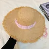 Chapéus de borda larga Chapéu de protetor solar tecido com grande palha lafite para um rosto pequeno verão versão coreana praia sol