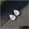 Stud 2023 Choucong Marca Brincos Clássicos Jóias 925 Sterling Sier Princesa Corte Branco Topázio Cz Diamante Gemstones Festa Gota de Água Dhnpw