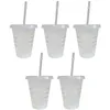 5st Partihandel Straw Cups Plast Tumbler With Lid Straw Reusable Cups Summer Drinks Bottle Drinkware Mugs Coffee Milk Tea Cups 240327