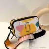반짝이 만화 낙서 어린이 재미있는 새 카메라 가방 세련된 작은 사각 가방 싱글 어깨 크로스 바디 가방 여성 가방 개인화