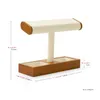 Olirlv Wooden Jewelry Display Stand Solidwood Ttype Watch Netclace Holder Organizer 240309