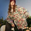 Herren Jacken Hip Hop Baggy Jacke Abstrakte Blumen- und Grasstickerei Spleißen Einreihiger Mantel Paar Mode Streetwear Herbst