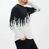 Men's T Shirts Men Basic Casual Contrast Color Round Neck Long Sleeve Tops Pullover Spring Clothes For Vcation Streetwear