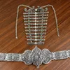 Sunspicems Retro Silver Color Caucasia Women Belt Breastplate Traditional Wedding Jewelry Sets Court Performance 240311