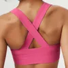 Lu Align Lemon Impact Fiess Soutien-gorge de yoga pour femme Couleur unie Tissu côtelé Sous-vêtements de sport Respirant Séchage rapide Haut de gym Vêtements d'entraînement Jo