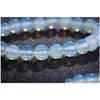 Perles 8mm Crystal Moonstone Strands Bracelets faits à la main pour femmes fille hommes réglable charme yoga bijoux accessoires de mode Drop Deli Dh9Uw