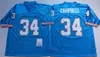 Retro Futebol Vintage 9 Steve McNair Jersey 74 Bruce Matthews 78 Cuyley Culp 34 Earl Campbell 1 Warren Moon Uniforme de 75º aniversário costurado para fãs de esporte Mens