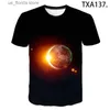 メンズTシャツ2020サマーギャラクシーTシャツTシャツThis Men Children Universe Space TシャツCool Planet T 3D Print T Boy Girl Kids Strtwear Tops Y240321