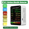 Medidor digital de temperatura e umidade, pm2.5, pm10, hcho, tvoc co, co2, lcd, detector de dióxido de carbono, monitor de qualidade do ar