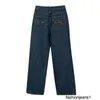 Jeans pour femmes Nanyou M Family 24 Début du printemps Nouveau design en métal de poche Lettre brodée classique Taille haute Jeans et pantalons à jambe droite K2CW