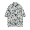 OREETA |Trendy merk bloemen fris overhemd met korte mouwen en volledige print voor heren 2024 lente/zomer nieuw Amerikaans casual overhemd