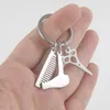 Keychains Creative Classic Hair Stylist Pendant Keychain Stainless Steel Hairdryer Comb Scissors Charm Keyrings For Women Men Key Chains