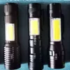 Mini COB Side Telescopic Focusing USB Charging Strong Light Outdoor Emergency Aluminum Alloy Flashlight 984095